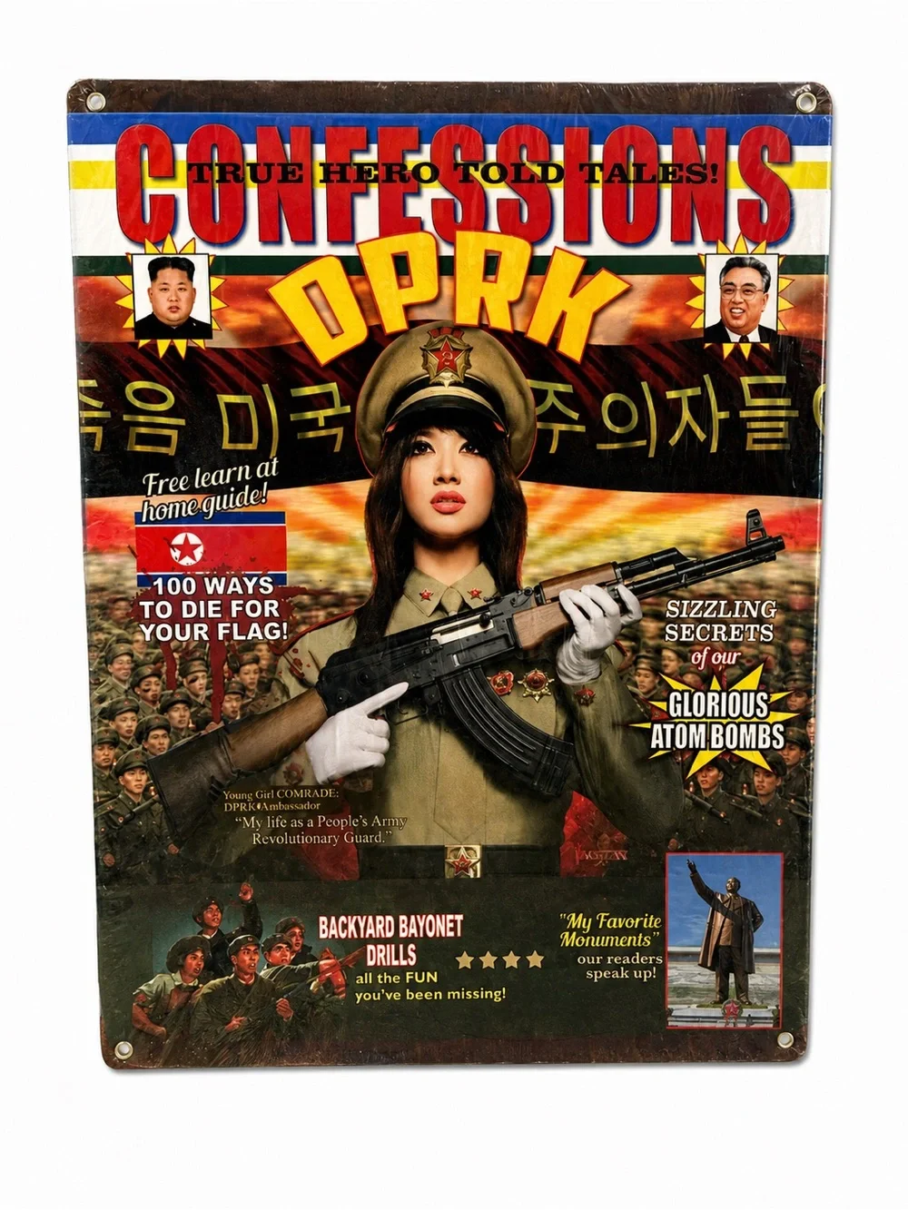 NEW Heavy Duty Steel Confessions DPRK Decorative Metal Sign